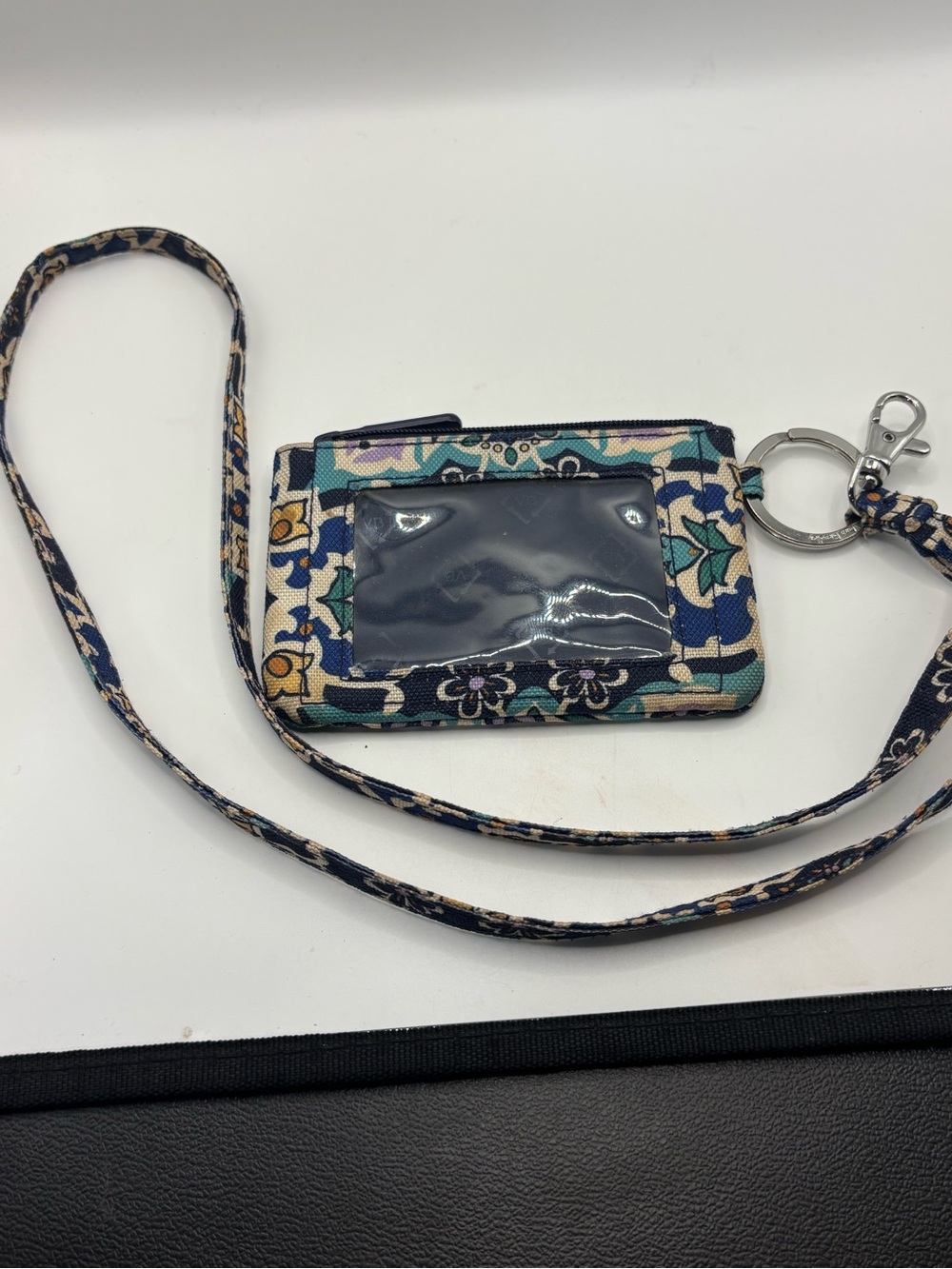 Vera Bradley Floral ID Card Holder Lanyard - Blue/Teal/Green